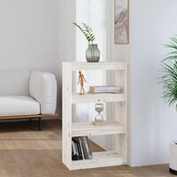 Bogreol/rumdeler 60x30x103,5 cm massivt fyrretræ hvid