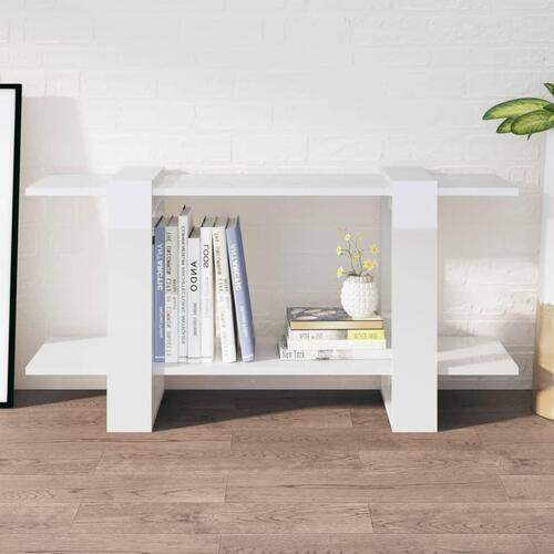 Bogreol 100x30x51 cm konstrueret træ hvid højglans