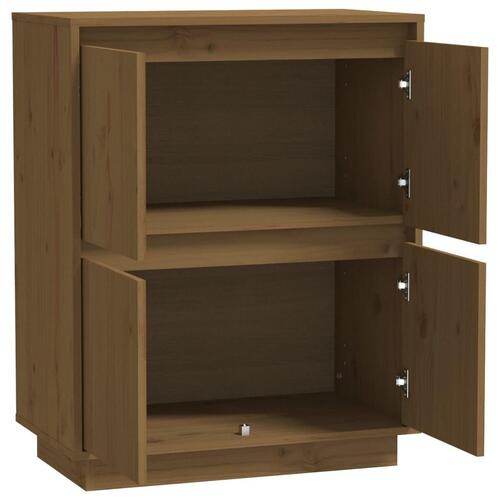 Skænk 60x34x75 cm massivt fyrretræ gyldenbrun