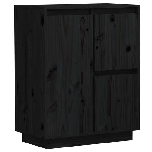 Skænk 60x34x75 cm massivt fyrretræ sort