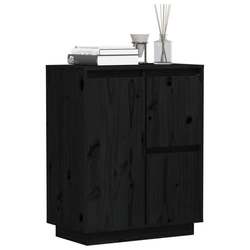 Skænk 60x34x75 cm massivt fyrretræ sort