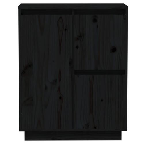 Skænk 60x34x75 cm massivt fyrretræ sort