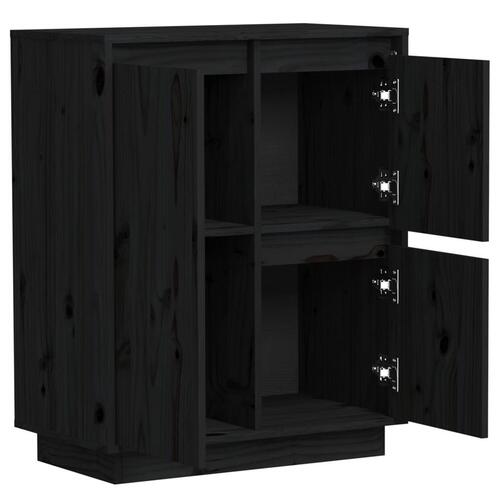 Skænk 60x34x75 cm massivt fyrretræ sort