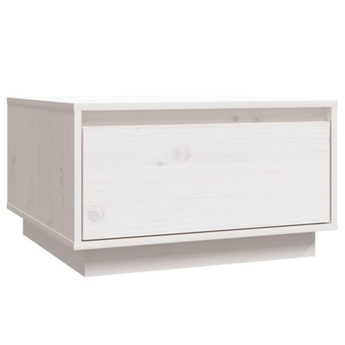 Sofabord 55x56x32 cm massivt fyrretræ hvid