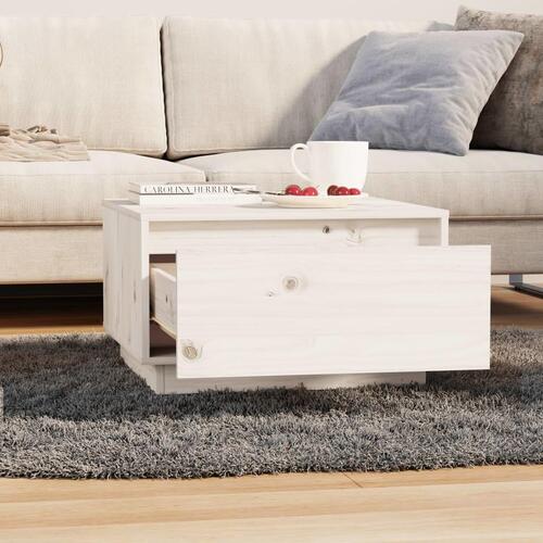 Sofabord 55x56x32 cm massivt fyrretræ hvid