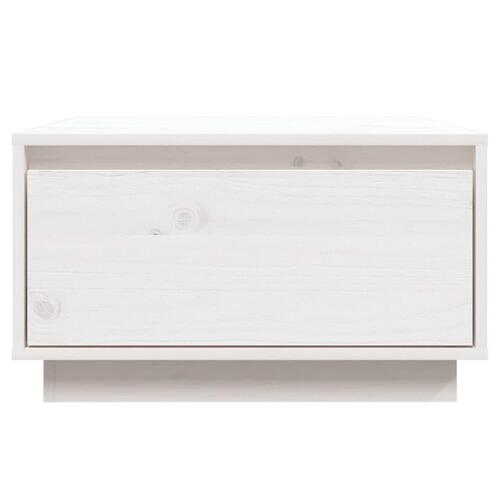 Sofabord 55x56x32 cm massivt fyrretræ hvid