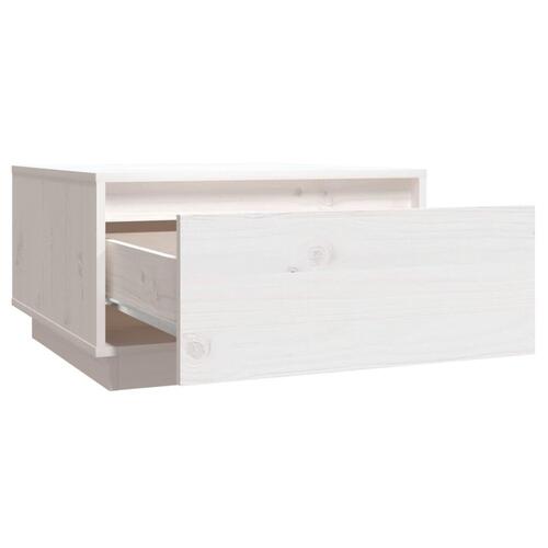 Sofabord 55x56x32 cm massivt fyrretræ hvid