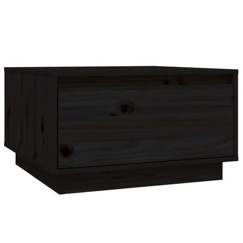 Sofabord 55x56x32 cm massivt fyrretræ sort