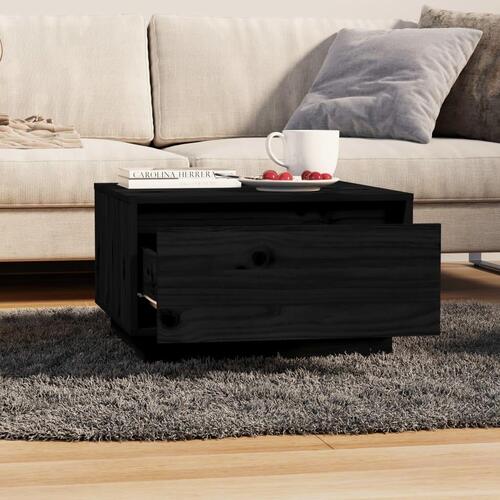 Sofabord 55x56x32 cm massivt fyrretræ sort