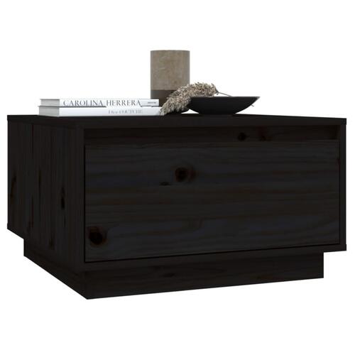Sofabord 55x56x32 cm massivt fyrretræ sort