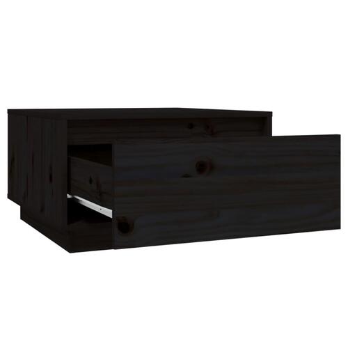 Sofabord 55x56x32 cm massivt fyrretræ sort