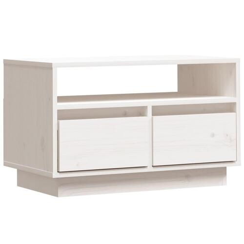 Tv-bord 60x35x37 cm massivt fyrretræ hvid