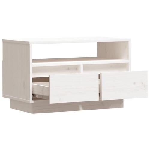 Tv-bord 60x35x37 cm massivt fyrretræ hvid