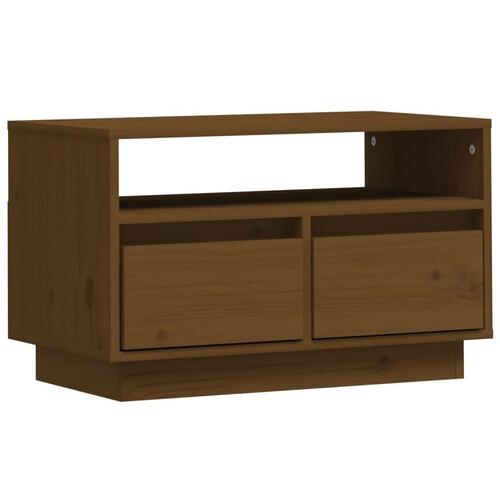 Tv-bord 60x35x37 cm massivt fyrretræ gyldenbrun
