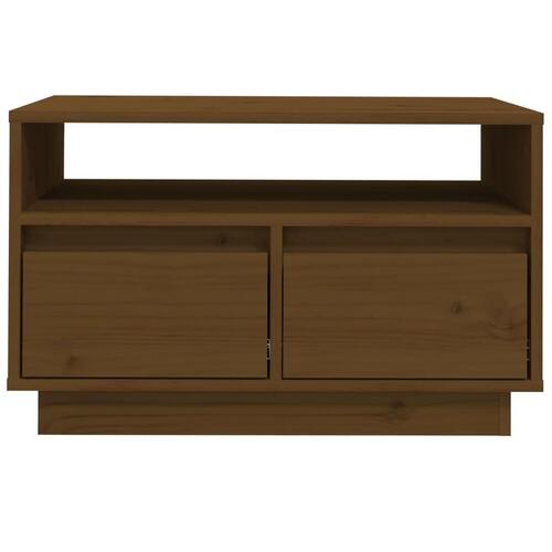 Tv-bord 60x35x37 cm massivt fyrretræ gyldenbrun