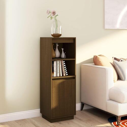 Skænk 37x34x110 cm massivt fyrretræ gyldenbrun
