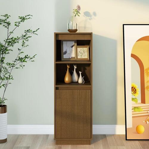 Skænk 37x34x110 cm massivt fyrretræ gyldenbrun