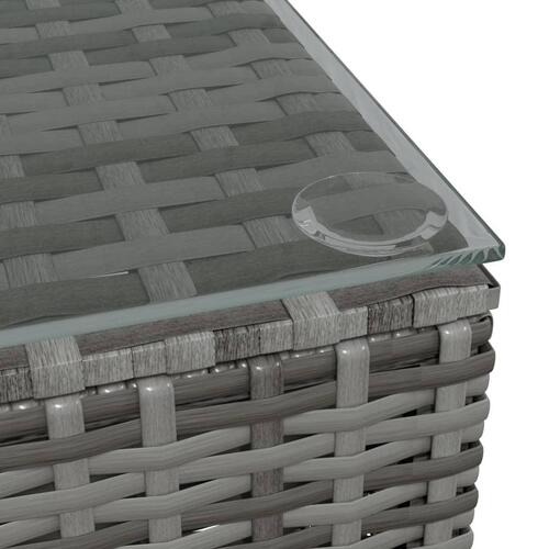 Sofabord til haven 60x60x30 cm polyrattan og glas grå