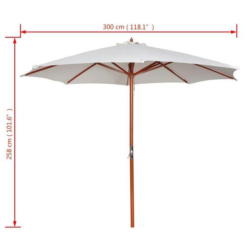 Parasol 300x258 cm sandfarvet