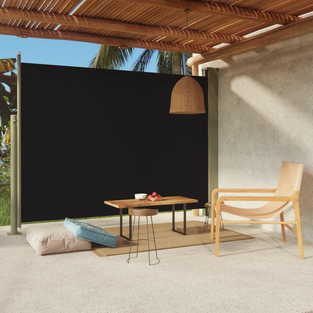 Sammenrullelig sidemarkise til terrassen 220x300 cm sort
