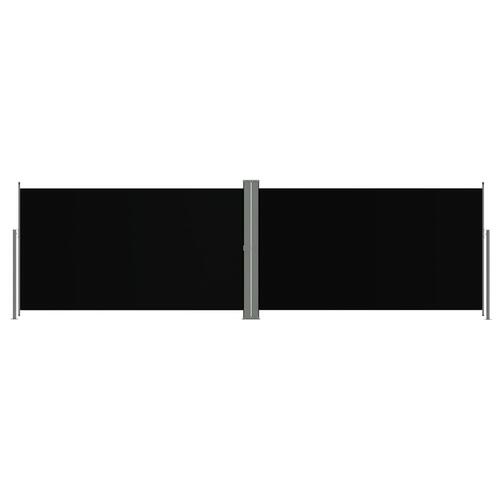 Sammenrullelig sidemarkise 180x600 cm sort