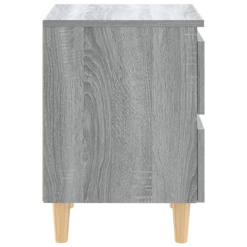 Sengeborde 2 stk. med massive træben 40x35x50 cm grå sonoma-eg