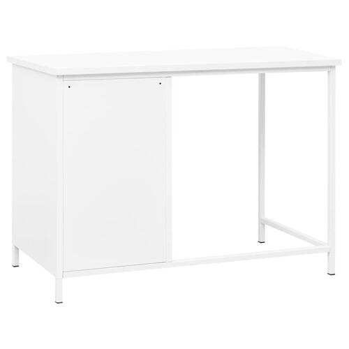 Industrielt skrivebord med skuffer 105x52x75 cm stål hvid