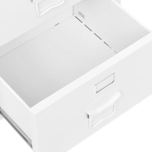 Industrielt skrivebord med skuffer 105x52x75 cm stål hvid