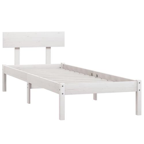 Sengeramme 100x200 cm massivt fyrretræ hvid