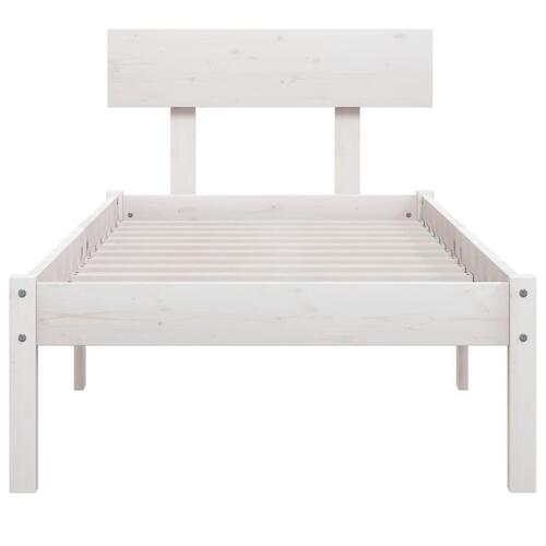 Sengeramme 100x200 cm massivt fyrretræ hvid