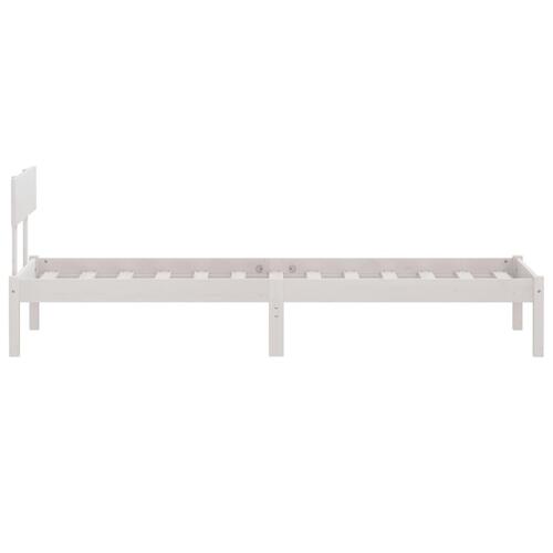 Sengeramme 100x200 cm massivt fyrretræ hvid