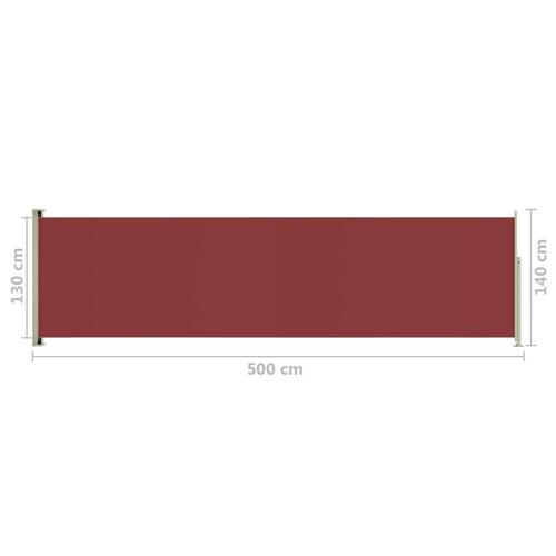 Sammenrullelig sidemarkise til terrassen 140 x 500 cm rød