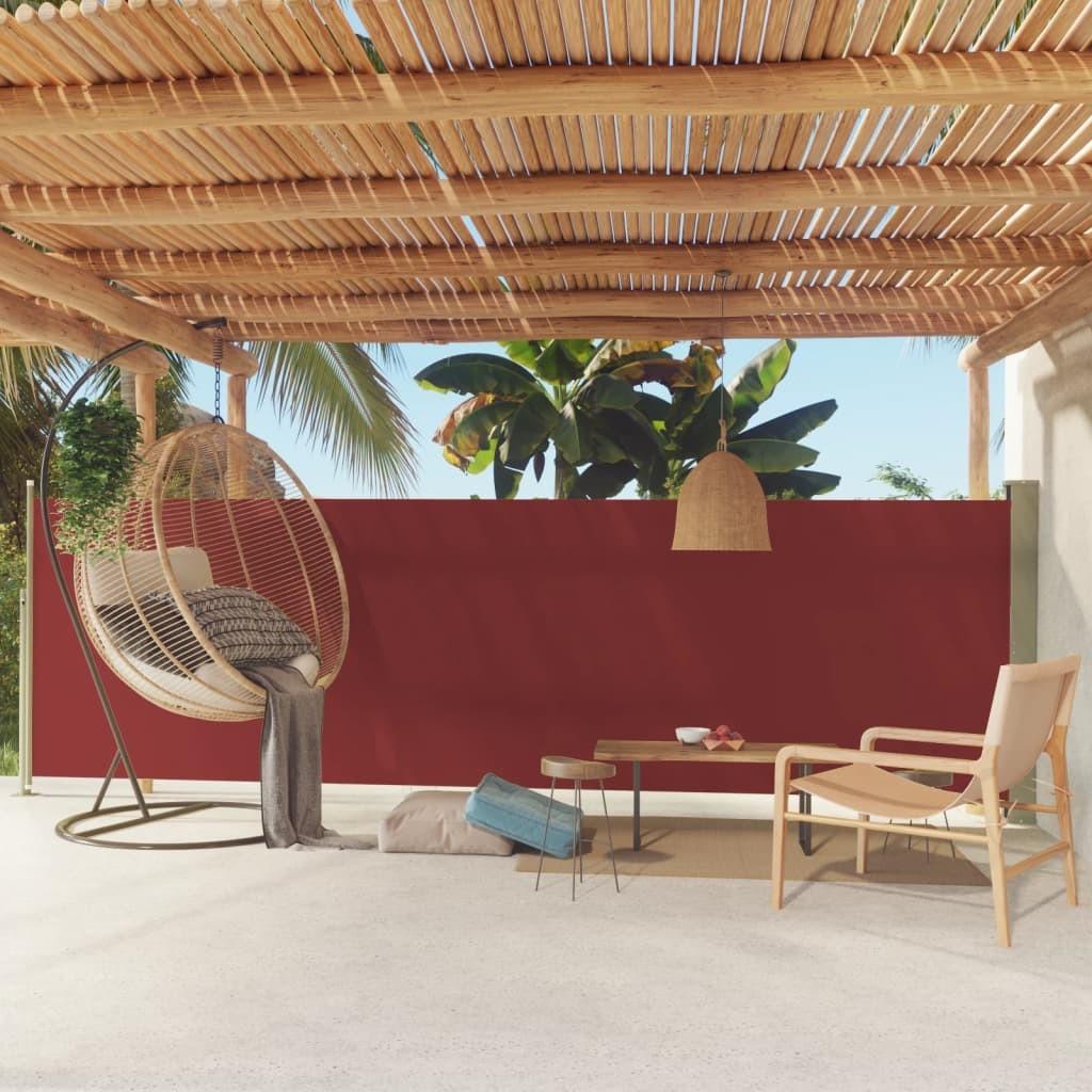 Sammenrullelig sidemarkise til terrassen 160x500 cm rød