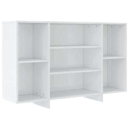 Skænk 120x30x75 cm konstrueret træ hvid højglans