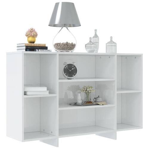 Skænk 120x30x75 cm konstrueret træ hvid højglans