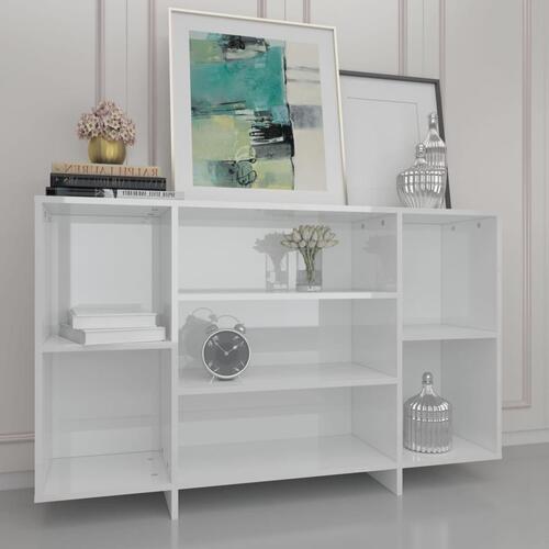 Skænk 120x30x75 cm konstrueret træ hvid højglans