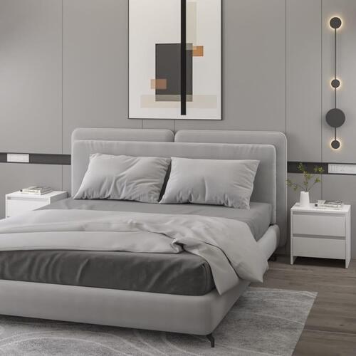 Sengeborde 2 stk. 45x34,5x44,5 konstrueret træ hvid