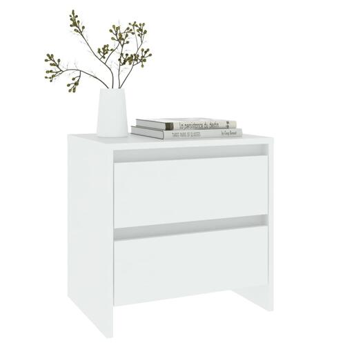 Sengeborde 2 stk. 45x34,5x44,5 konstrueret træ hvid