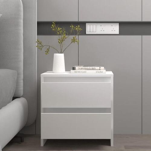 Sengeborde 2 stk. 45x34,5x44,5 konstrueret træ hvid