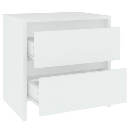 Sengeborde 2 stk. 45x34,5x44,5 konstrueret træ hvid
