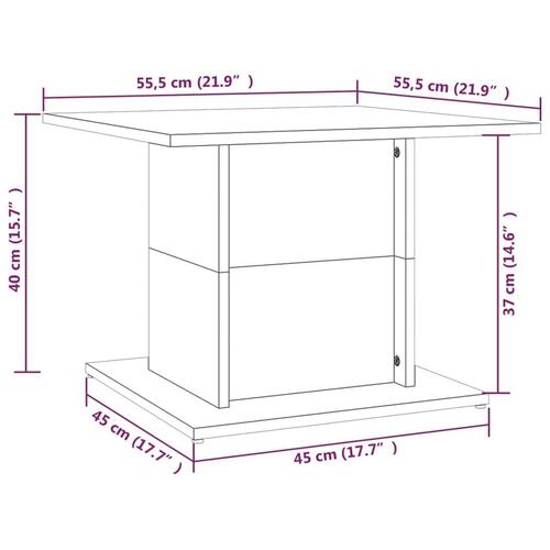 Sofabord 55,5x55,5x40 cm konstrueret træ hvid