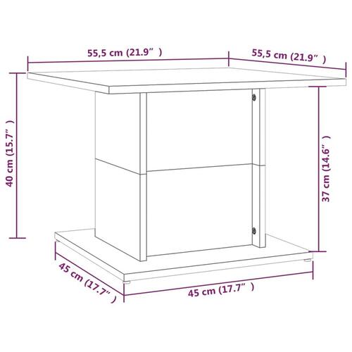 Sofabord 55,5x55,5x40 cm konstrueret træ sonoma-eg