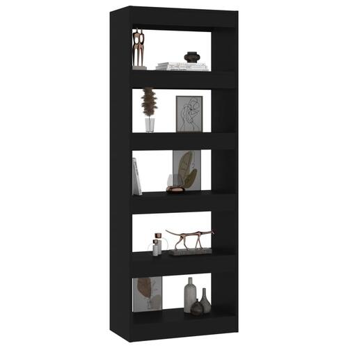 Bogreol/rumdeler 60x30x166 cm konstrueret træ sort