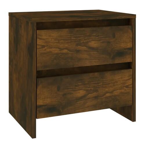 Sengeborde 2 stk. 45x34,5x44,5 cm spånplade røget egetræsfarve