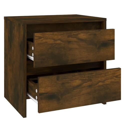 Sengeborde 2 stk. 45x34,5x44,5 cm spånplade røget egetræsfarve