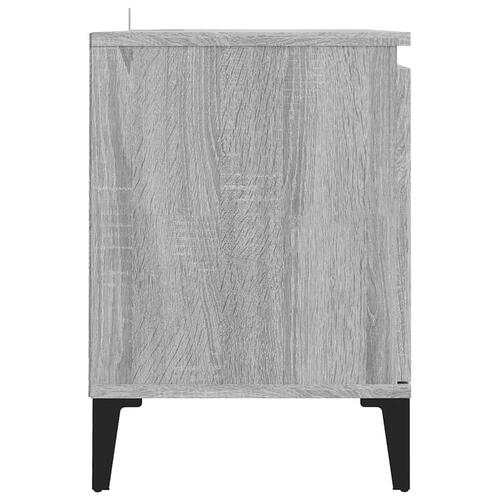Tv-bord med metalben 103,5x35x50 cm grå sonoma-eg