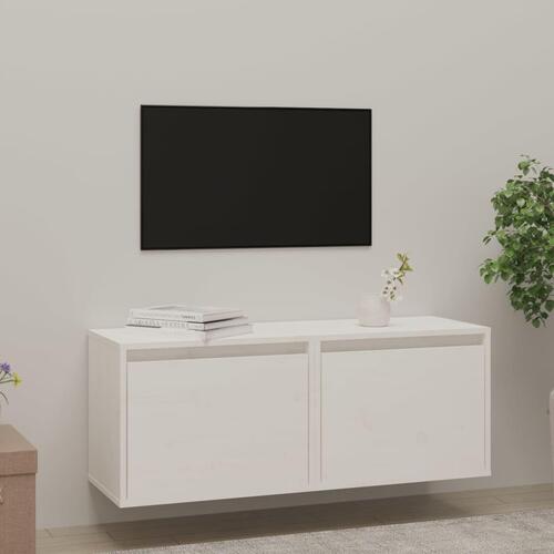Vægskabe 2 stk. 45x30x35 cm massivt fyrretræ hvid