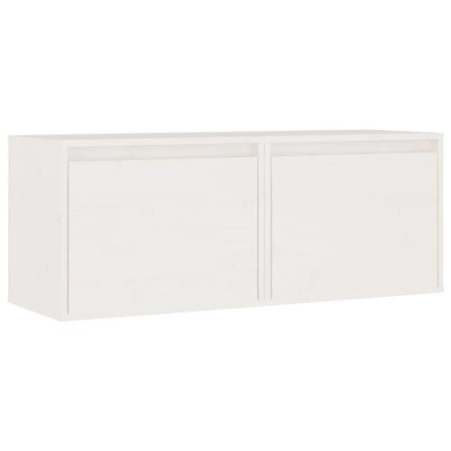 Vægskabe 2 stk. 45x30x35 cm massivt fyrretræ hvid