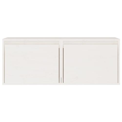 Vægskabe 2 stk. 45x30x35 cm massivt fyrretræ hvid