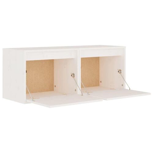 Vægskabe 2 stk. 45x30x35 cm massivt fyrretræ hvid
